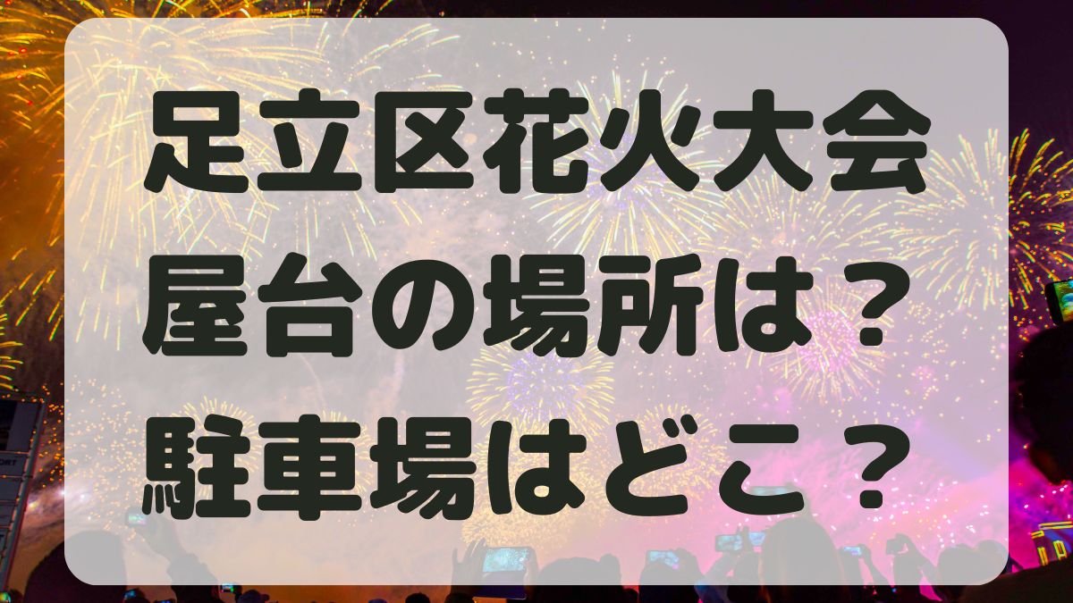 足立区花火大会2024の屋台場所は？時間や混雑状況・駐車場情報も！