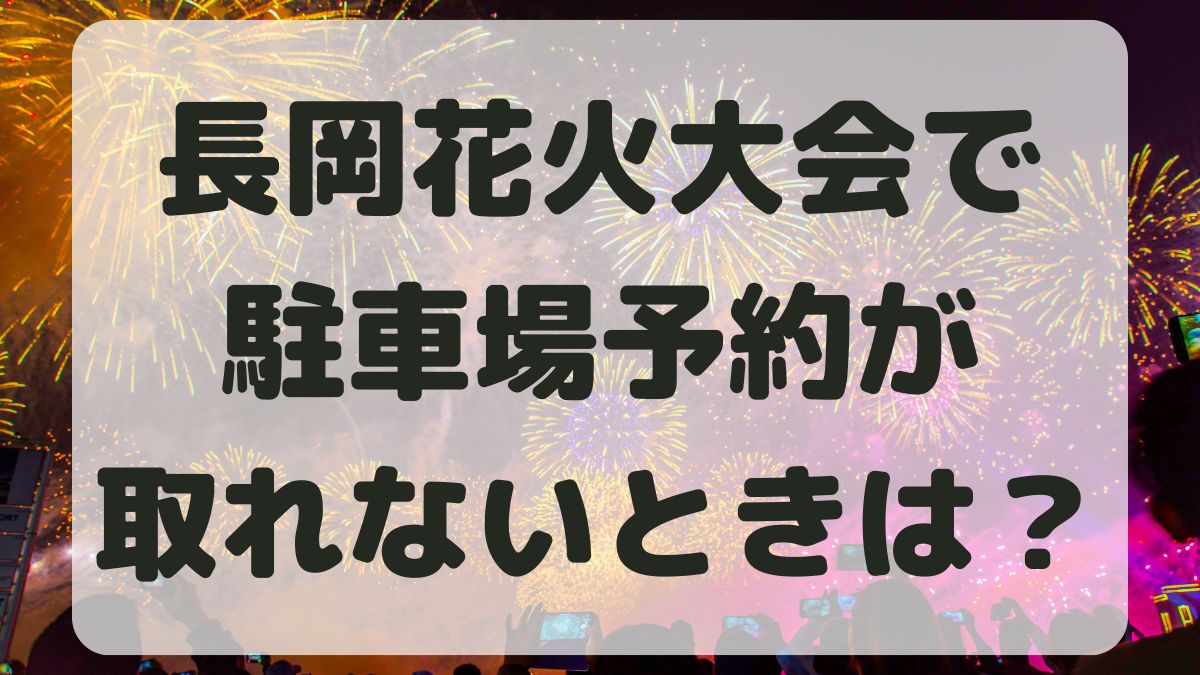 長岡花火大会2024駐車場が予約できない！原因と対処方法を紹介！