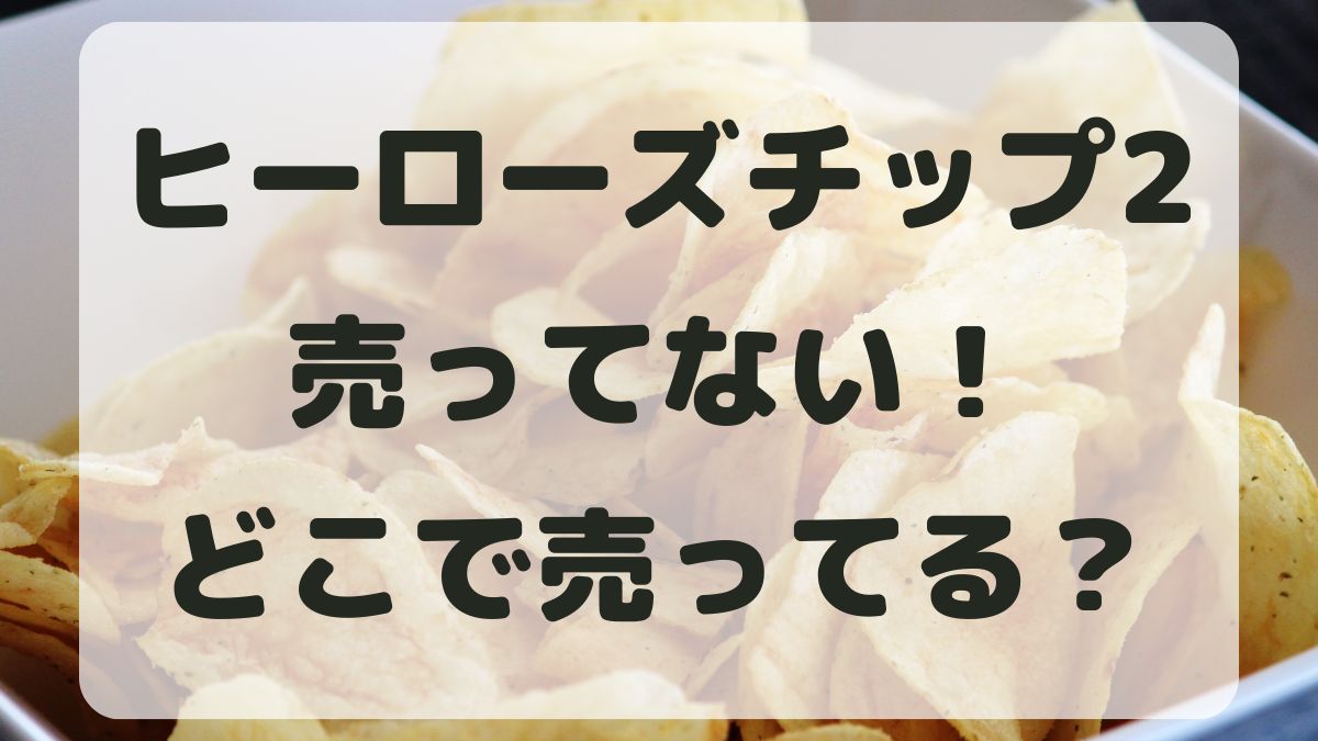 ヒーローズチップ2が売ってない！どこで売ってるの？再販はある？