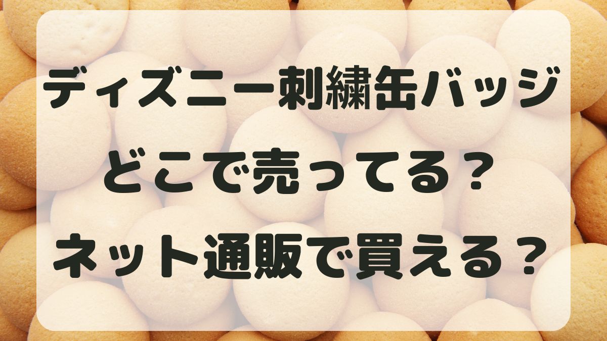 ディズニー刺繍缶バッジはどこで売ってる？ネット通販でも販売される？