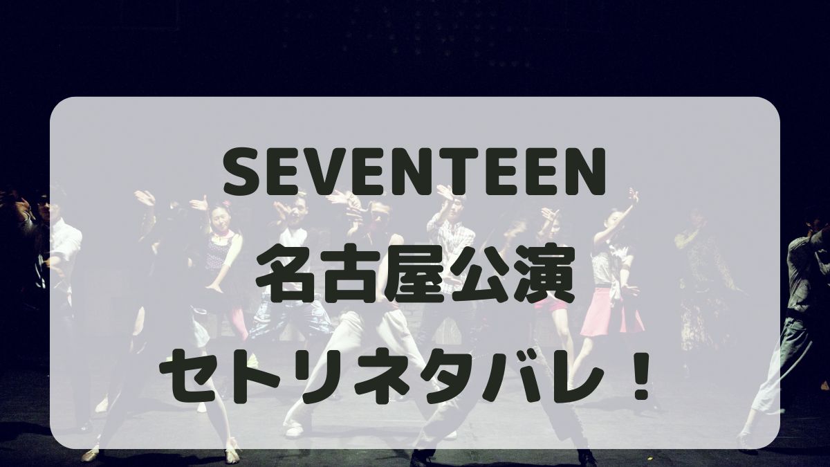 SEVENTEENライブ2024名古屋公演セトリ！感想レポも！