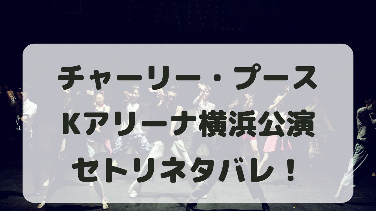 チャーリー・プース来日ライブ2024横浜公演セトリ！感想レポも！